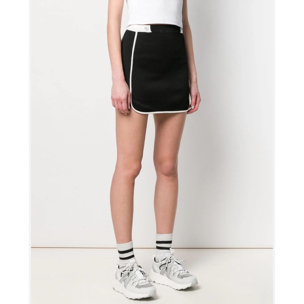 GCDS Classic Track Mini Skirt Black White - Picture 8 of 8